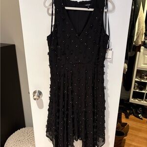 Kensie Fit and Flare Dress with Floral Appliqués